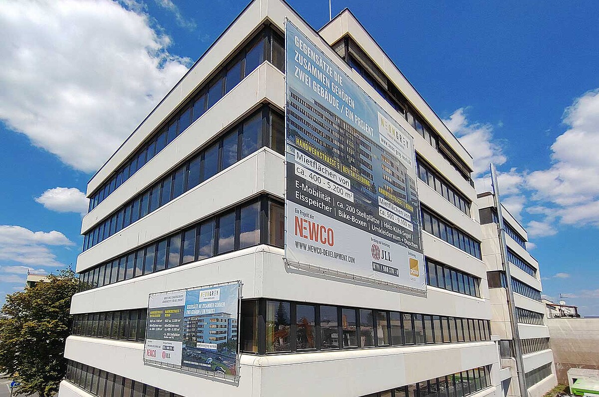 Bannerbefestigung Rohrrahmen Newco Stuttgart