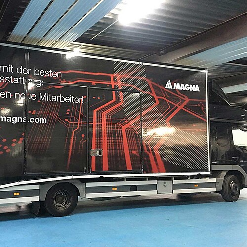 Werbebeschriftung LKW Magna