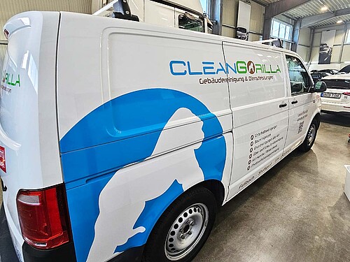 Fahrzeugbeschriftung VW Transporter für Clean Gorilla