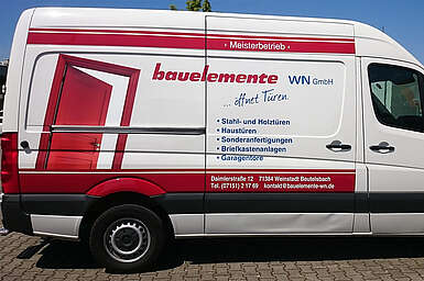 Autobeschriftung Bauelemente WN, Waiblingen, MB Sprinter Kasten