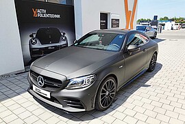 Car-Wrapping Mercedes C43, Wunschfarbe schwarz matt 