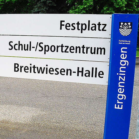 Schilderleitsystem, Orientierungsleitsystem, Beschilderung Gemeinde Ergenzingen