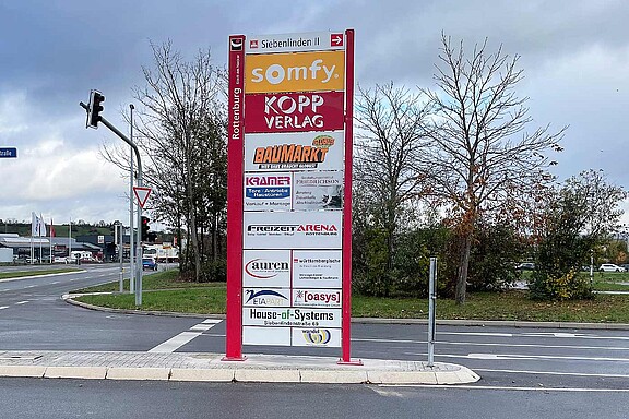 Leitsystem Gewerbegebiet Rottenburg