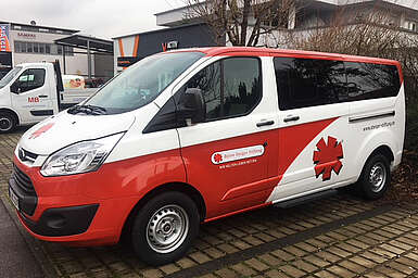 Fahrzeugbeklebung Björn Steiger Stiftung, Winnenden bei Stuttgart, Ford Tourneo Custom