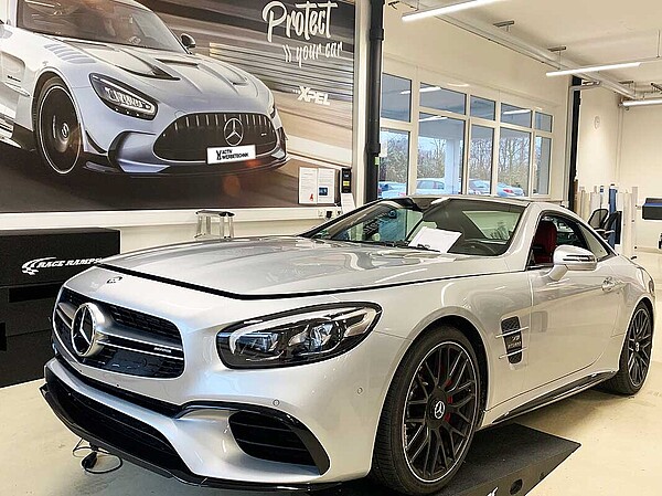 Steinschlagschutzfolierung auf Mercedes SL63 AMG